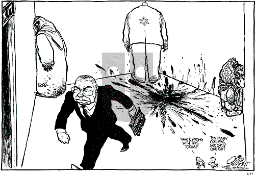 Pat Oliphant on Thursday April 18, 2002 Comic Strip