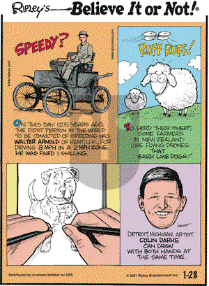 Ripley's Believe It or Not on Thursday January 28, 2021 Comic Strip