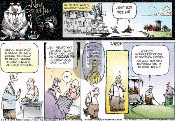 Non Sequitur on Sunday June 13, 1999 Comic Strip