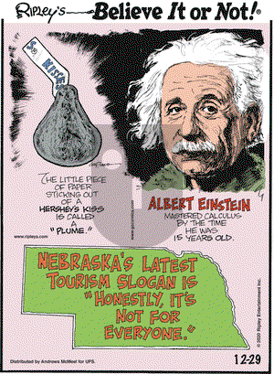 Ripley's Believe It or Not on Tuesday December 29, 2020 Comic Strip