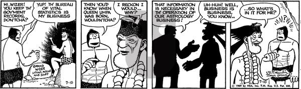 Alley Oop on Thursday July 10, 1969 Comic Strip