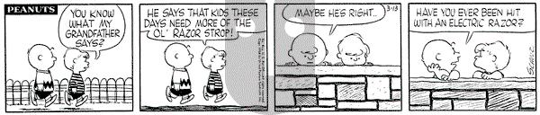 Peanuts on Thursday March 13, 1958 Comic Strip