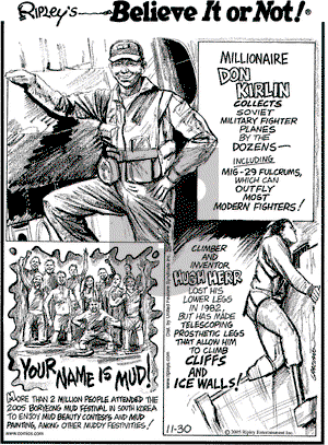 Ripley's Believe It or Not on Wednesday November 30, 2005 Comic Strip