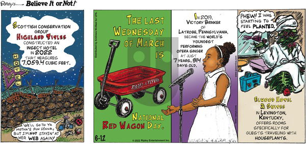 Ripley's Believe It or Not - Sunday June 12, 2022 Comic Strip