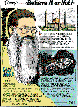 Ripley's Believe It or Not on Tuesday August 23, 2011 Comic Strip