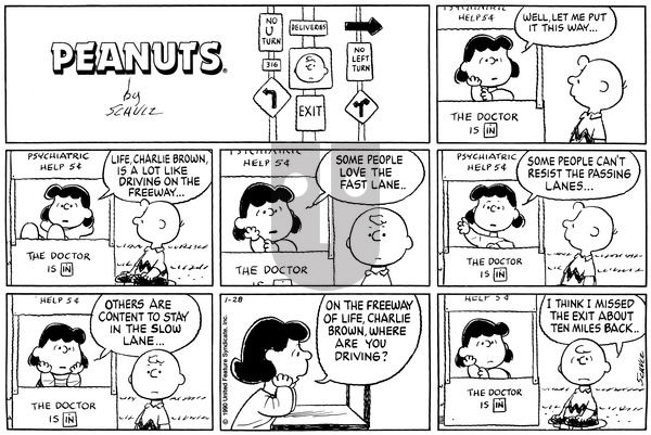 Peanuts on Sunday January 28, 1990 Comic Strip
