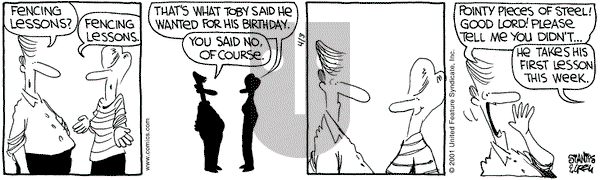 The Buckets on Tuesday April 3, 2001 Comic Strip