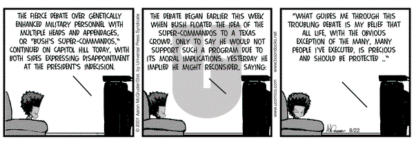 The Boondocks on Wednesday August 22, 2001 Comic Strip