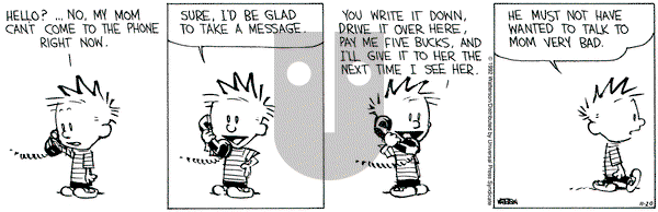 Calvin and Hobbes on Friday November 20, 1992 Comic Strip