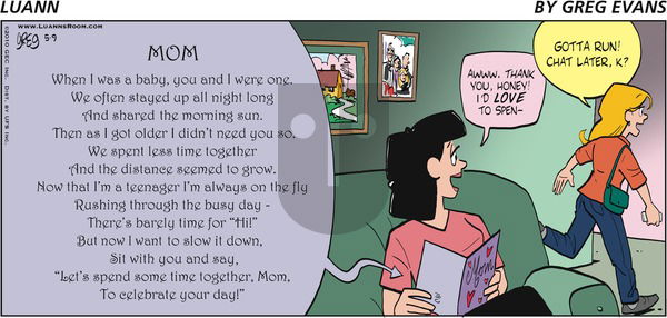 Luann on Sunday May 9, 2010 Comic Strip