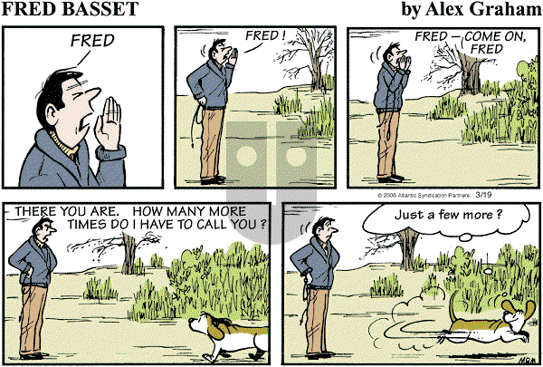 Fred Basset on Sunday March 19, 2006 Comic Strip