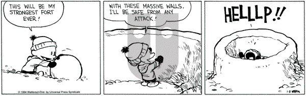 Calvin and Hobbes on Saturday January 8, 1994 Comic Strip