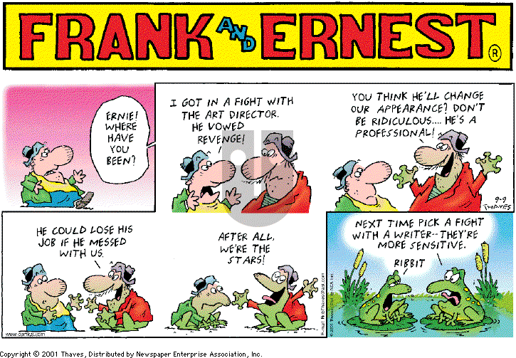 Frank and Ernest on Sunday September 9, 2001 Comic Strip