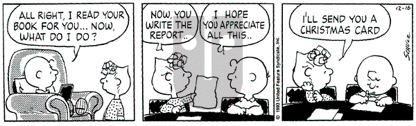 Peanuts on Thursday December 16, 1993 Comic Strip