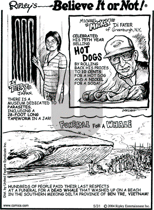 Ripley's Believe It or Not - Monday May 31, 2004 Comic Strip