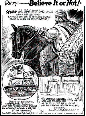 Ripley's Believe It or Not - Thursday December 1, 2005 Comic Strip