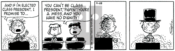 Peanuts on Friday September 28, 1990 Comic Strip