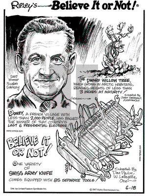 Ripley's Believe It or Not on Monday June 18, 2007 Comic Strip