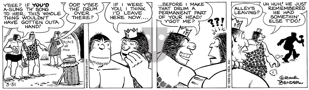 Alley Oop - Wednesday March 31, 1999 Comic Strip