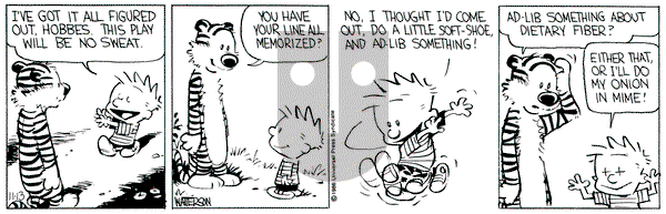 Calvin and Hobbes on Thursday November 13, 1986 Comic Strip