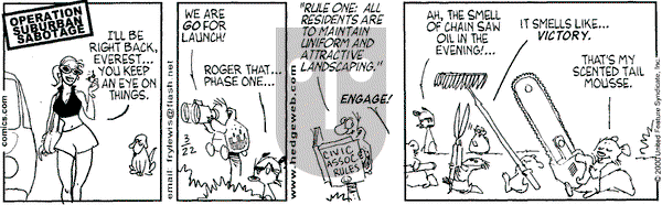 Over the Hedge on Wednesday March 22, 2000 Comic Strip