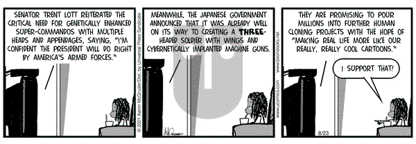The Boondocks on Thursday August 23, 2001 Comic Strip