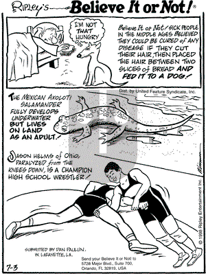 Ripley's Believe It or Not on Friday July 3, 1998 Comic Strip