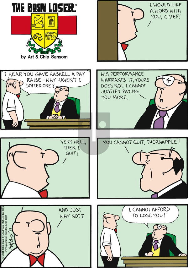 The Born Loser on Sunday October 7, 2018 Comic Strip