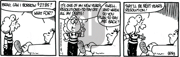 Luann on Wednesday January 1, 1986 Comic Strip