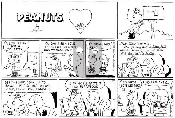 Peanuts on Sunday January 24, 1993 Comic Strip