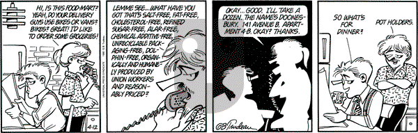 Doonesbury on Thursday April 12, 1990 Comic Strip