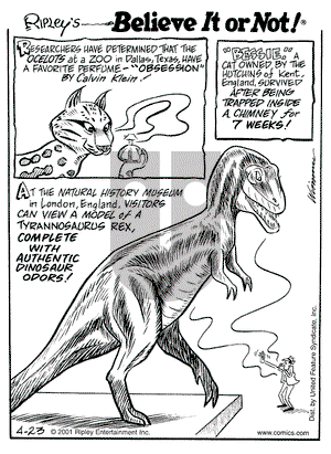 Ripley's Believe It or Not on Monday April 23, 2001 Comic Strip