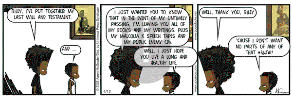 The Boondocks on Monday April 12, 2004 Comic Strip