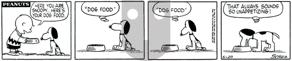 Peanuts on Monday May 20, 1957 Comic Strip