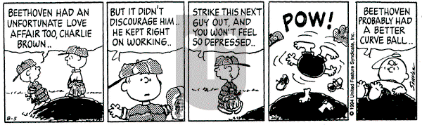 Peanuts on Friday August 5, 1994 Comic Strip
