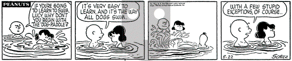 Peanuts on Thursday August 22, 1957 Comic Strip