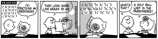 Peanuts on Wednesday February 18, 1976 Comic Strip
