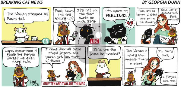 Breaking Cat News on Sunday March 31, 2019 Comic Strip