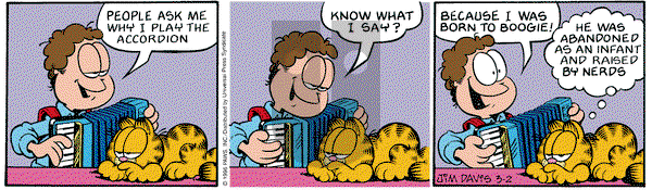 Garfield on Saturday March 2, 1996 Comic Strip