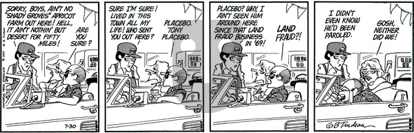 Doonesbury - Saturday July 30, 1977 Comic Strip