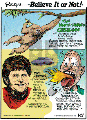 Ripley's Believe It or Not on Monday January 27, 2014 Comic Strip