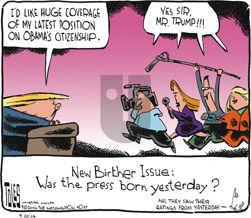 Tom Toles on Tuesday September 20, 2016 Comic Strip