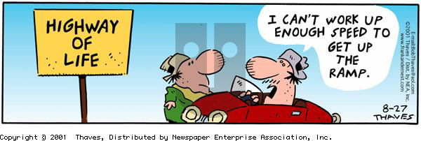 Frank and Ernest on Monday August 27, 2001 Comic Strip