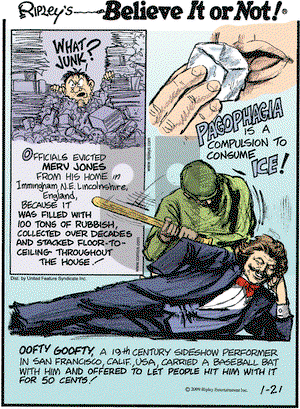 Ripley's Believe It or Not on Wednesday January 21, 2009 Comic Strip