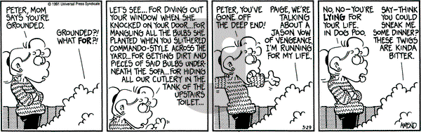 FoxTrot on Friday March 29, 1991 Comic Strip