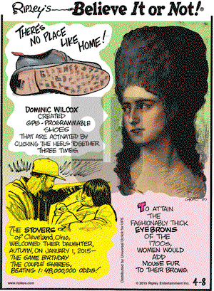 Ripley's Believe It or Not on Wednesday April 8, 2015 Comic Strip