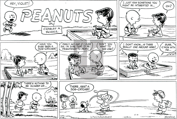 Peanuts - Sunday April 6, 1952 Comic Strip