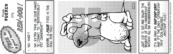 Get Fuzzy on Saturday March 3, 2001 Comic Strip