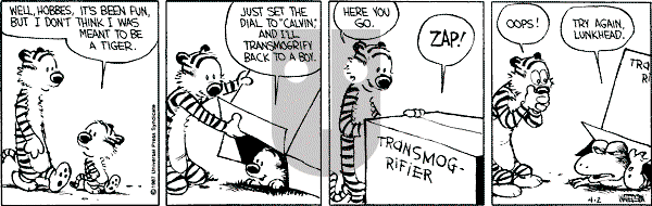 Calvin and Hobbes - Thursday April 2, 1987 Comic Strip