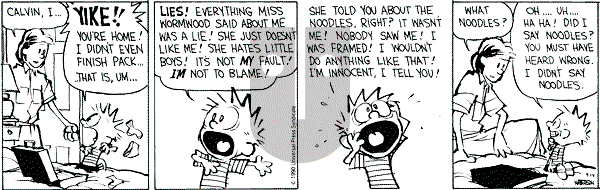 Calvin and Hobbes - Friday September 14, 1990 Comic Strip